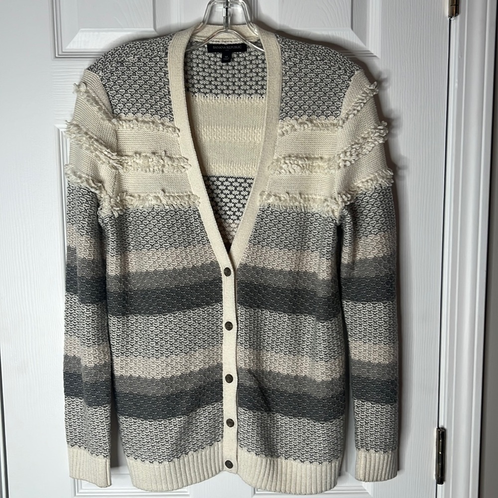 Banana Republic Boho Fringe Cardigan Sweater - Size Medium